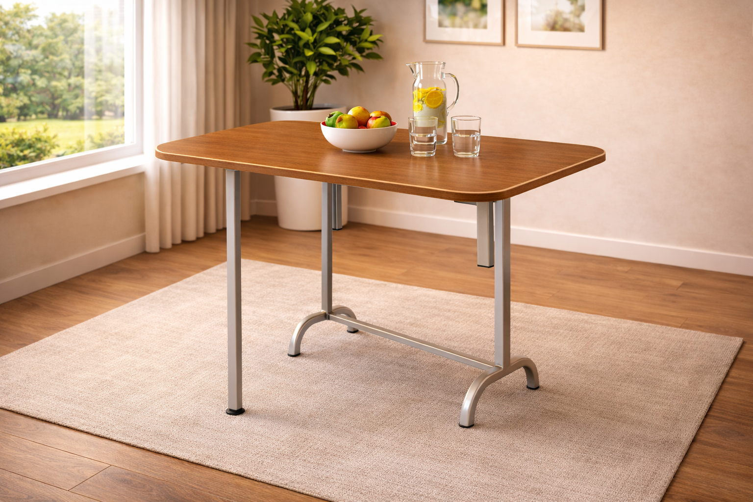 Τραπέζι κουζίνας πτυσσόμενο 26-142/77/80 εκ. Geno Καρυδί, Genomax